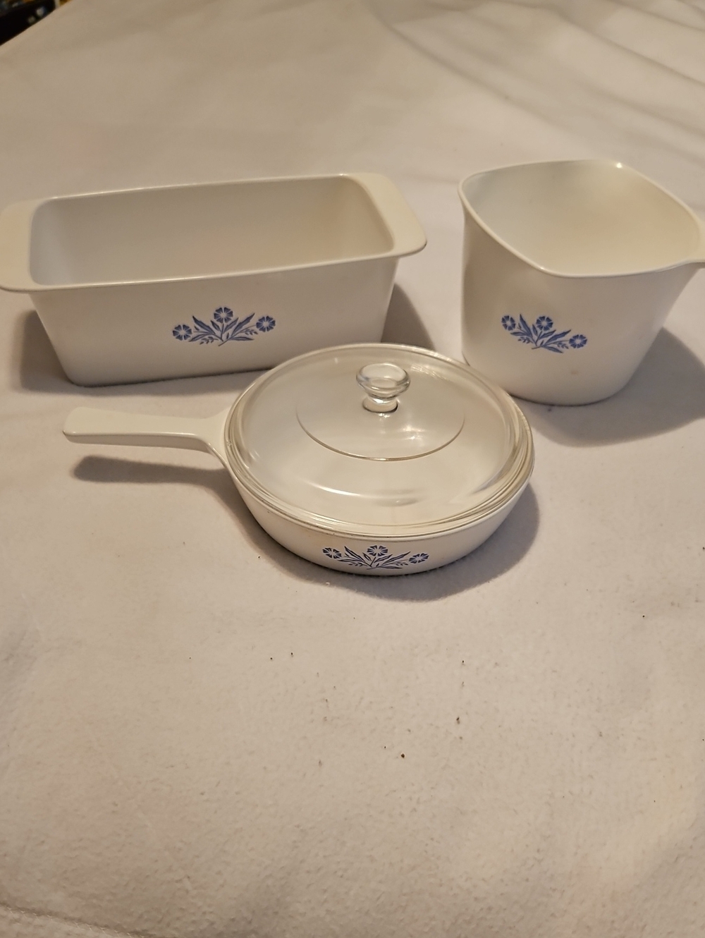 Vintage Corningware Cornflower Blue 3 Piece Cookware Set
